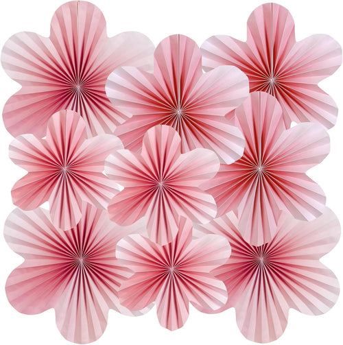 EASY JOY Green Paper Flowers Decorations for Wall Summer Flowers Paper Fans Decoration Green Party Decor for Classroom Floral Backdrop Flower Wall Decor Set of 9