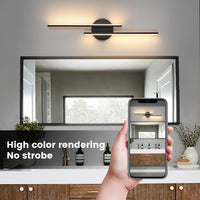 Riserva Indoor MAINS WIRED Wall Lamp LED, 24W Modern Black, 3000K Warm Light, Long Wall Sconce Acrylic for Bedroom, Hallway, Living Room, Dining Room, Staircase