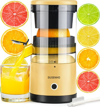 Electric Citrus Juicer Rechargeable - Electric Juicer Machines with USB and Cleaning Brush Portable Compact Juicer for Orange, Lemon, Limes