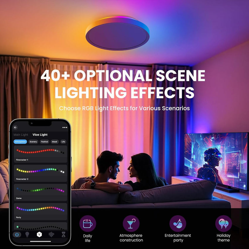 Smart RGB Ceiling Light LED 2700LM Alexa Compatible â 12 Inch