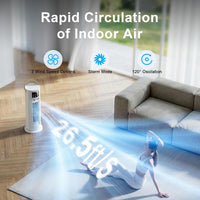 CosmartAir Portable Air Conditioner, 28dB Air Cooler, 26ft/s Velocity Mini Air Conditioning Unit with 2-8H Timer,120° Oscillation,1-Touch Turbo Mode Cool Mist,Low Energy Small Air Conditioner for Home(Off White) [Energy Class A]