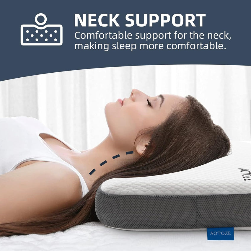 AOTOZE Best Firm Memory Foam Pillow, Hard Pillow for Sleeping,Flat Pillow for Deep Sleep,Oeko-TEX & CertiPUR-US Double Certification, 28 x 15 inch