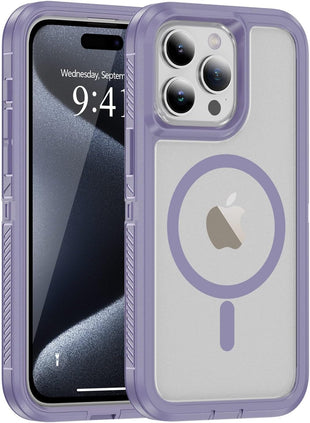 Ethanger for iPhone 13 Pro Max Case Shockproof Military Grade Protective Cover Compatible with MagSafe Heavy Duty Hard Back TPU Bumper Magnetic Phone Case, Light Purple