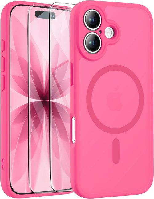 ORETECH Magnetic for iPhone 17 Case, 2 Pack Screen Protectors,Matt Hot Pink