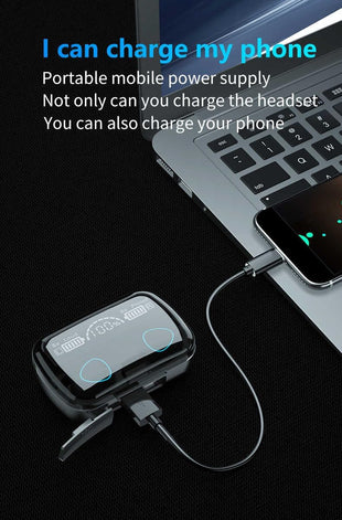 M10 Bluetooth Headphones, In-Ear Wireless Earbuds with Active Noise Cancellation, Comfortable Wearing, Black, 220g, IPX-7 Waterproof, 300mAh, 280hr Standby