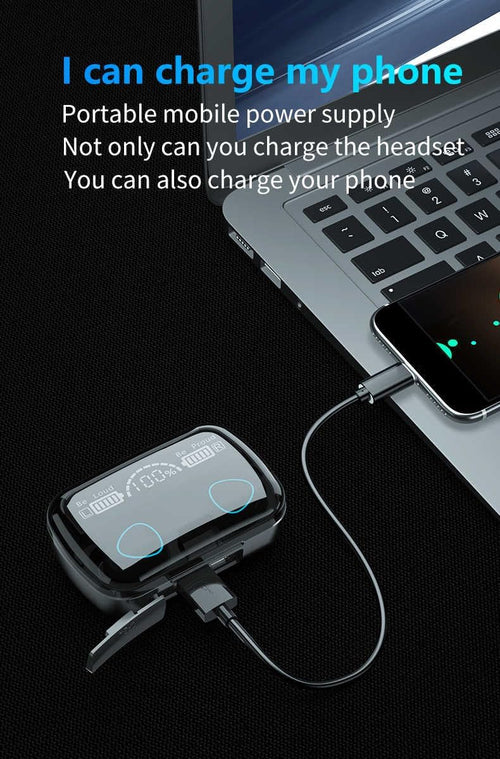 M10 Bluetooth Headphones, In-Ear Wireless Earbuds with Active Noise Cancellation, Comfortable Wearing, Black, 220g, IPX-7 Waterproof, 300mAh, 280hr Standby