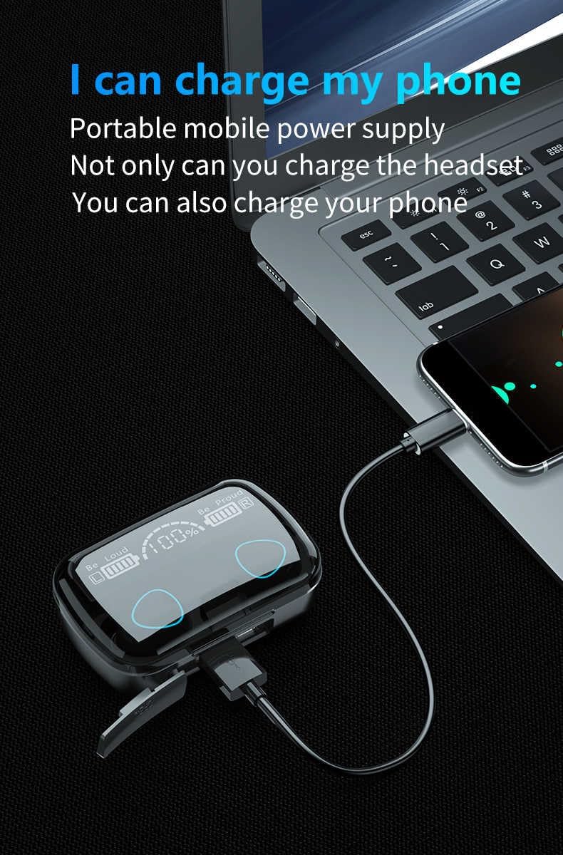 M10 Bluetooth Headphones, In-Ear Wireless Earbuds with Active Noise Cancellation, Comfortable Wearing, Black, 220g, IPX-7 Waterproof, 300mAh, 280hr Standby