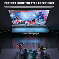 WASJOYE 120"Motorized Projector Screen Electric Diagonal Automatic Projection 4:3 8K HD Movies Screen for Home Theater Cinema Office Video Game Indoor W/Remote Control and Wall/Ceiling Mount