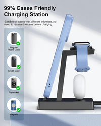 3 in 1 Charging Station - ADADPU iphone and iWatch Charger Stand with 30W USB C Charger Plug, Apple Charging Dock for iphone 16 15 Series, iWatch, Earbuds with USB C Port, Not for Samsung Watch