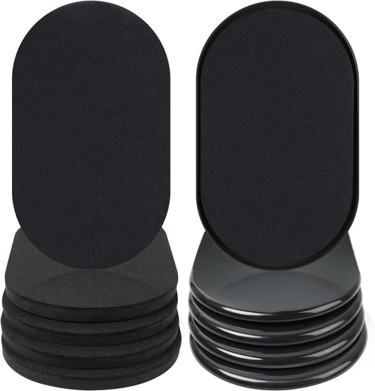8 Pack Reusable Furniture Movers Sliders â Black 9.5 x 5.75 Inch