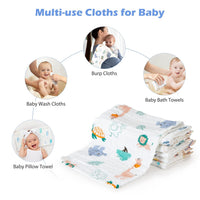 Maliton Muslin Cloths for Baby, 6 Pack Burp Cloths for Baby,100% Cotton 6 Layers Absorbent& Soft& Breathable Baby Muslins Pack,50x25CM Muslin Squares Baby Essentials for Newborn(Animals& Cars, 6 Pack)