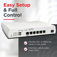 DrayTek Vigor 2865 Ethernet Router, VPN Firewall, VDSL2 35b/ADSL2+ Dual-WAN, Integrated VDSL modem, VoIP, Small Business (Router)