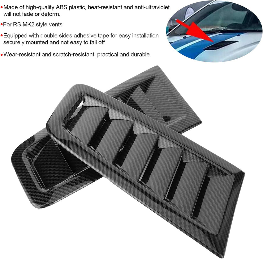 Bonnet Air Vents 2pcs Engine Hood Vents Focus RS MK2 Style â Carbon Fibre