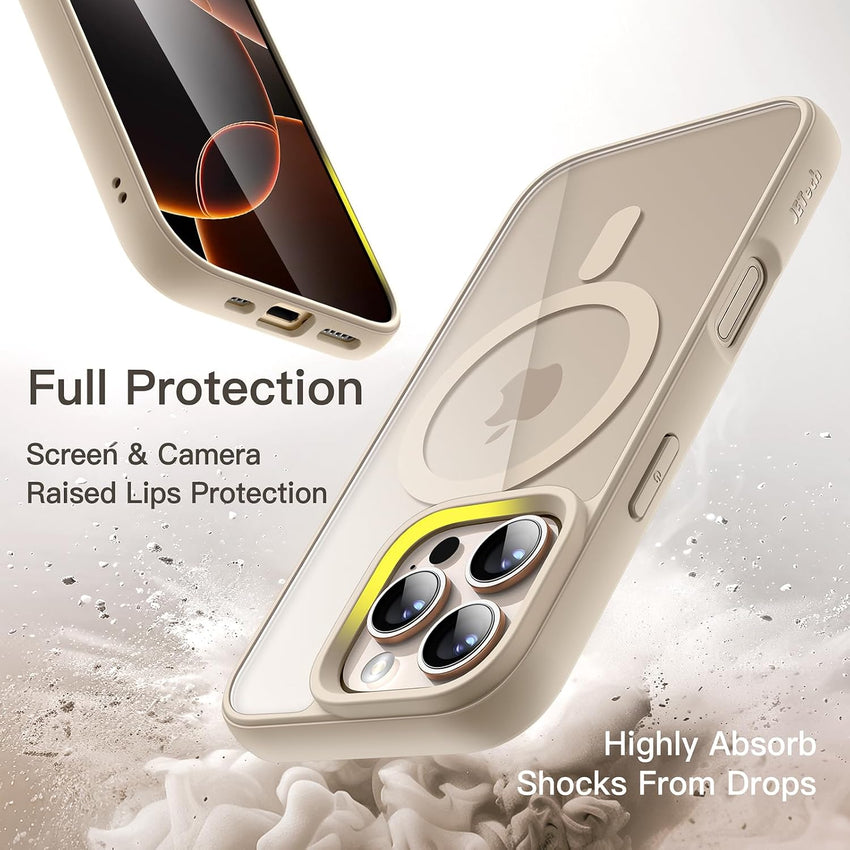 JETech Magnetic Case for iPhone 16 Pro Max, Desert Titanium