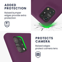 kwmobile Case Compatible with Oppo Find X5 (5G) Case - TPU Silicone Phone Cover with Soft Finish - Bordeaux Violet