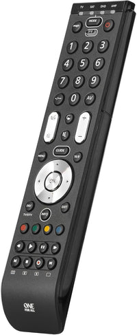 One For All Essence 4 Universal Remote Control - Operates 4 devices (TV Freeview Blu-ray and Audio) - Learning feature - Works with all brands - Black -URC7140