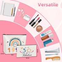 61st Birthday Cosmetic Bags 2pc Rainbow Makeup Pouches â Multi