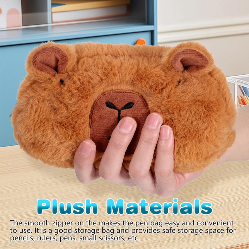 Plush Pencil Bag Cartoon Organiser â Kids Travel Pouch 7.9 x 4.1 x 1.8 inches