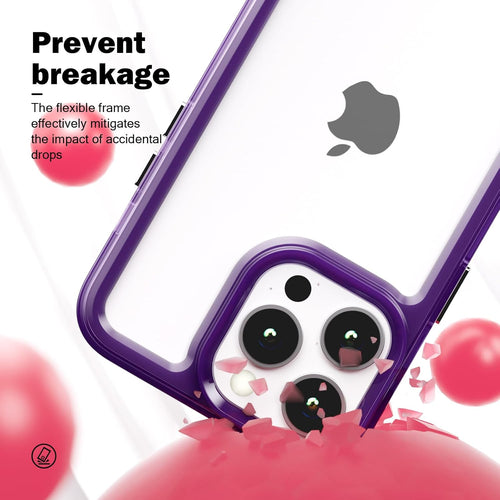 SharkProten Case for iPhone 13 Pro Mobile Phone Case Cover TPU PC Slim Shockproof Anti-Scratch Transparent Cell Phone Case for Girls Women Case Purple