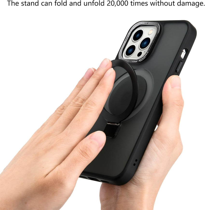 2NSPDRGNI Magnetic Case Compatible with iPhone 13 Pro Max,Translucent Matte Back Non-slip Phone Cover Protective Shockproof with Stand,Purple