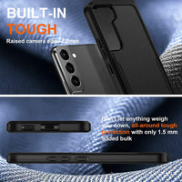 Hard Case for Samsung Galaxy S22 5G Case Dual Layer Protective Heavy Duty BLACK