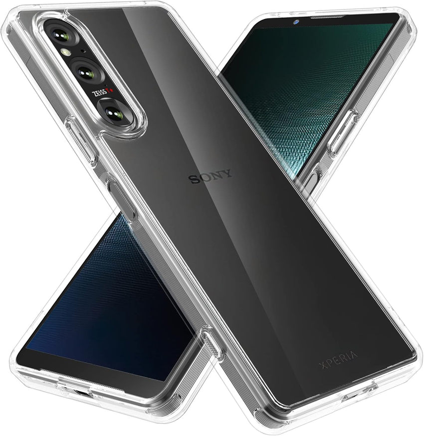 Foluu Case for Sony Xperia 1 V 2023, Hard PC Back & Soft TPU Bumper Protective Shockproof Scratch Resistant Case for Sony Xperia 1 V 2023 Clear
