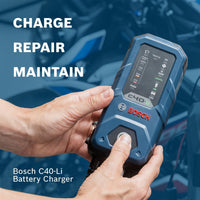 Bosch C40-Li Battery Charger 5A Trickle For 6/12V Lead-acid & LiFePO4 UK Plug