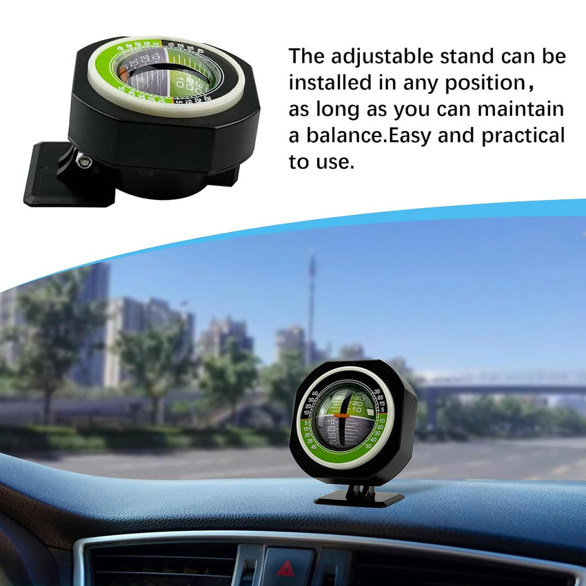 Car Inclinometer Universal Off-Road Vehicle Angle Meter Adjustable Balancer â Black