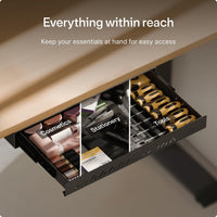 Desktronic Under Desk Drawer â Hidden Under-Desk Storage Organizer, Easy Install, Large Capacity Metal Sliding Drawer for Home Office, Standing Desk & Workstation (Black)