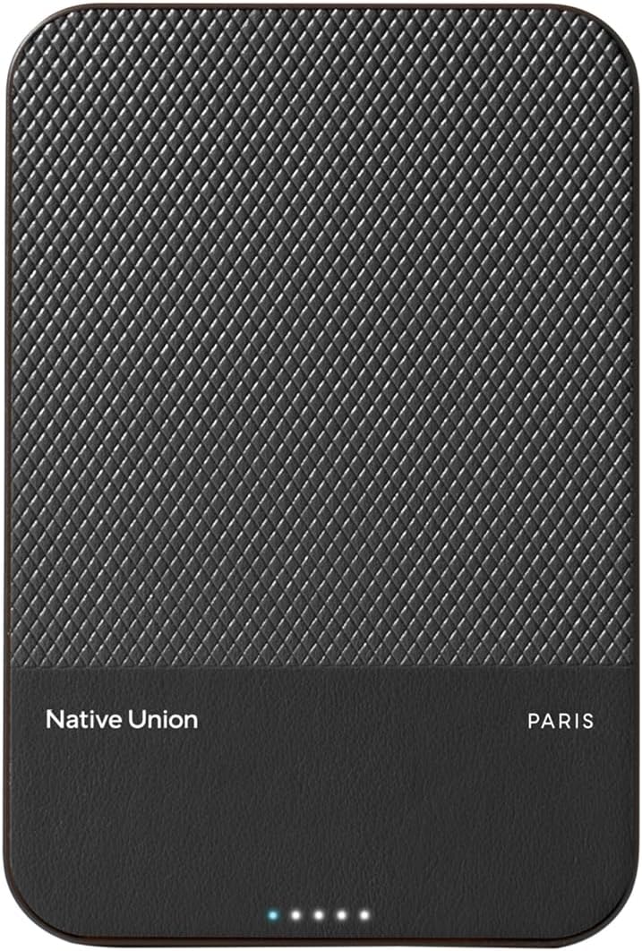 Native Union Power Bank, Magnetic, Qi2 MagSafe Compatible, 5000mAh Black