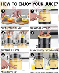 Electric Lemon Juicer Portable USB Rechargeable Citrus Juicer â Multi-Colour