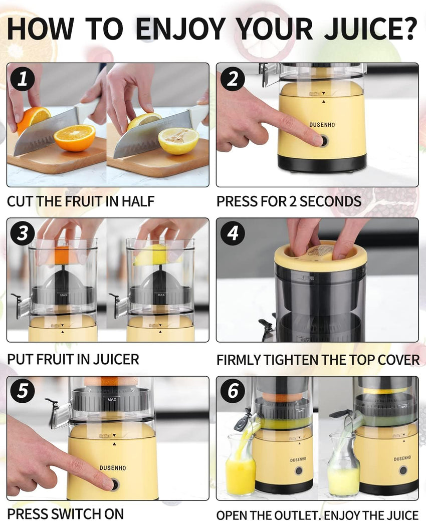 Electric Lemon Juicer Portable USB Rechargeable Citrus Juicer â Multi-Colour