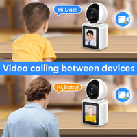 Two-Way Video/Audio Indoor Camera, Pet Dog Cameras with App, 2K Home Security Camera with Pan Tilt, Night Vision, One-Button Call, Motion Detection, Human/Sound/Crying Detection, Cloud & SD