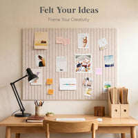 Felt Slatted Bulletin Board 120x90cm 12-Pack with Pushpins Oatmeal