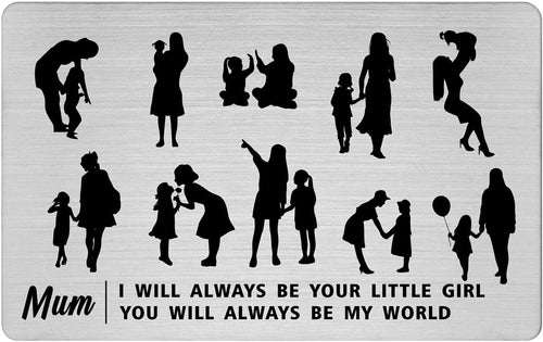 Mum Laser Engraved Wallet Card Mother's Day Gift From Daughter â Silver