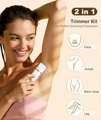 Women's 3âinâ1 Electric Shaver Bikini & Nose Trimmer IPX7 Waterproof Rechargeable â Cream