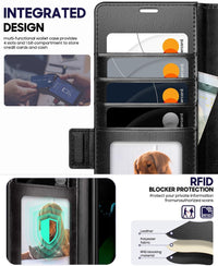 Samsung Galaxy Z Fold 7 Wallet Case PU Leather Flip Folio Cover Black