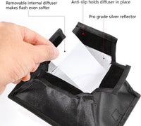 Universal Camera Flash Diffuser Speedlight Softbox Kit, Portable Small Soft Box for Canon Nikon, 20cm Octagon Softbox + 20x15cm Rectangular Softbox with Carry Pouch