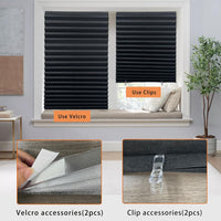 Laaorr 2 Pack Temporary Blinds Pleated Paper Blinds 90x180cm Ã¢ÂÂ Black