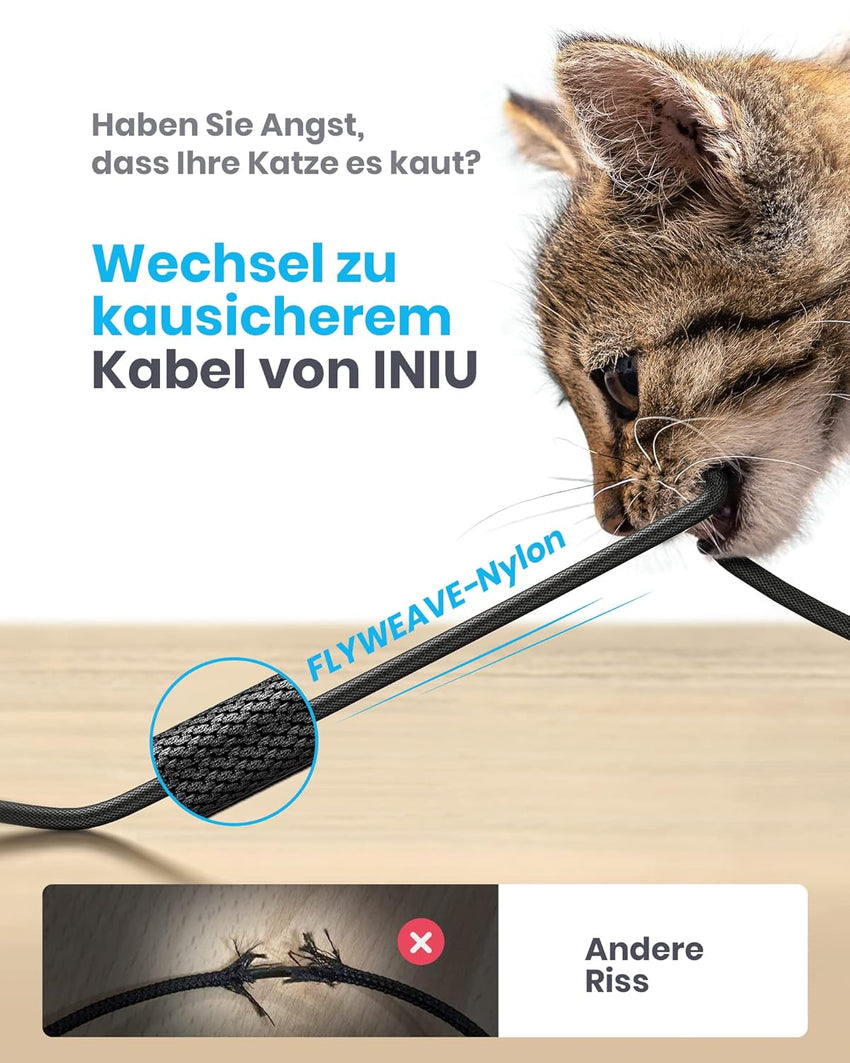INIU USB C Charger Cable, 1m 3.1A Type C Cable Fast Charging, Braided USB A to USBC Phone Charger Cable USBC for iPhone 17 Pro Max Samsung Galaxy S25 S24 Ultra Huawei P9 Pixel 10 9 Pro iPad PS5 etc.