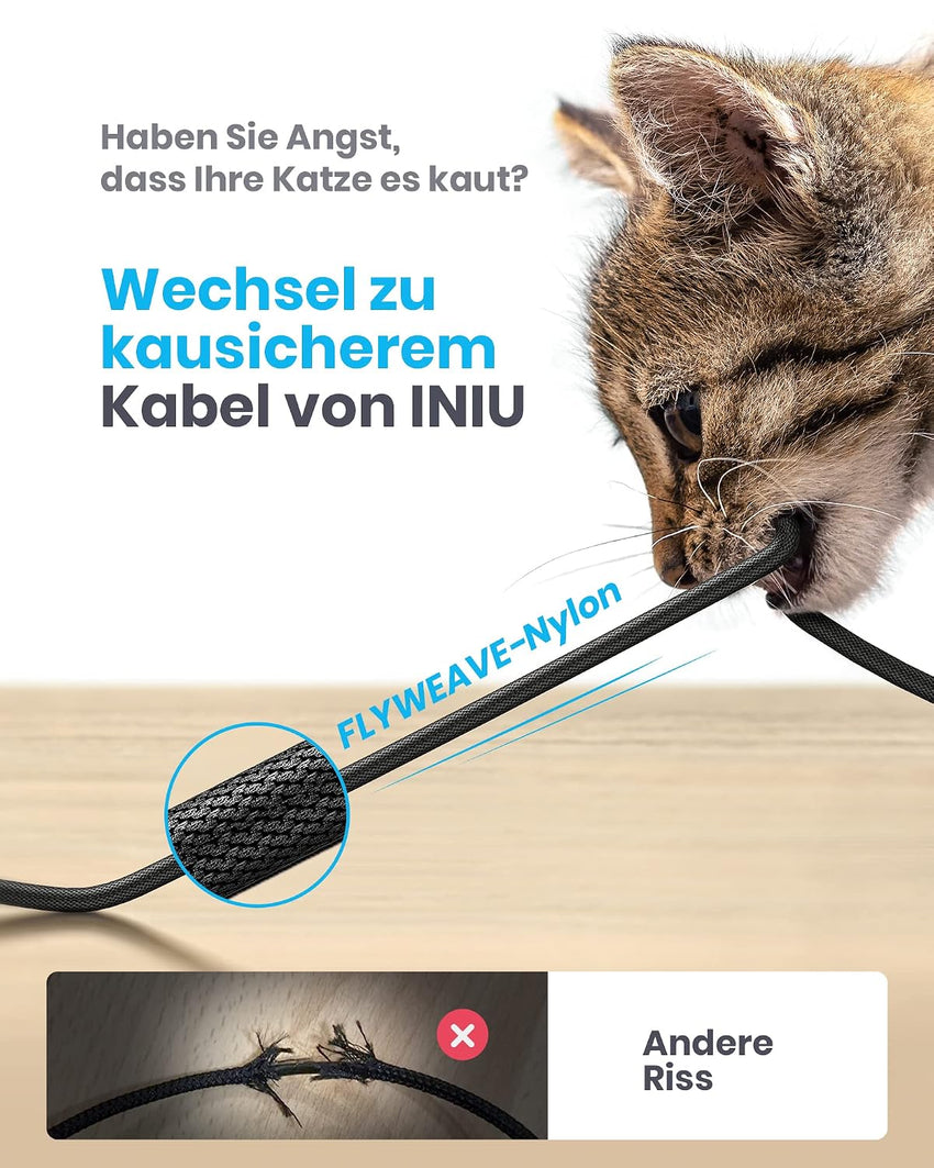 INIU USB C Charger Cable, 1m 3.1A Type C Cable Fast Charging, Braided USB A to USBC Phone Charger Cable USBC for iPhone 17 Pro Max Samsung Galaxy S25 S24 Ultra Huawei P9 Pixel 10 9 Pro iPad PS5 etc.