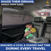 Car Window Shades for Baby Stretchable Breathable Sun Protection - Pack of 2