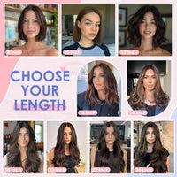 Clip-in Human Hair Extensions 8 Piece Remy Straight 16in 65g Full Head #2 Dark Brown