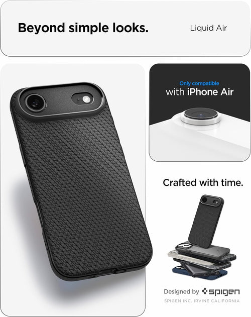 Spigen Liquid Air Case Compatible with iPhone Air (2025) [Military-Grade Drop Protection] - Matte Black