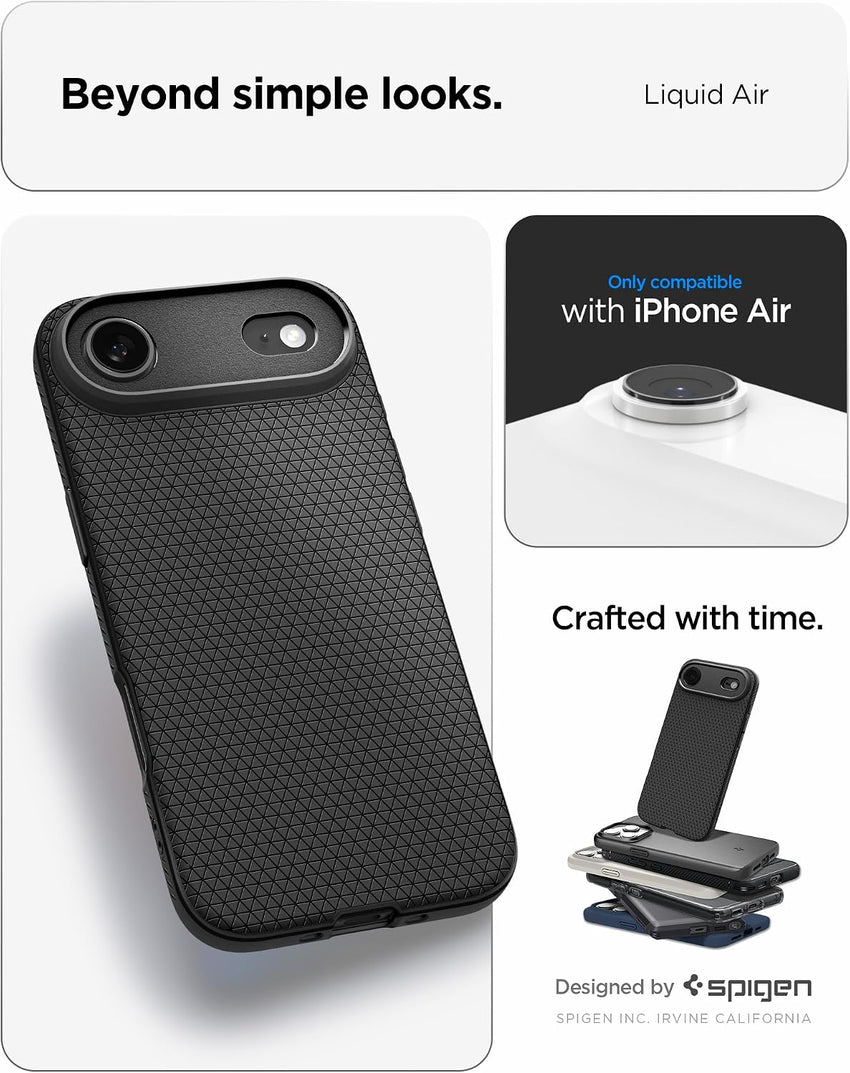 Spigen Liquid Air Case Compatible with iPhone Air (2025) [Military-Grade Drop Protection] - Matte Black