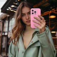 Mootobo for iPhone 15 Pro Case 6.1-Inch, Matte Shockproof Bumper Phone Cover, Military-Grade Protection Ultra Slim 360^0Full Body Frosted Translucent Back Phone case for iPhone 15 Pro (Pink)