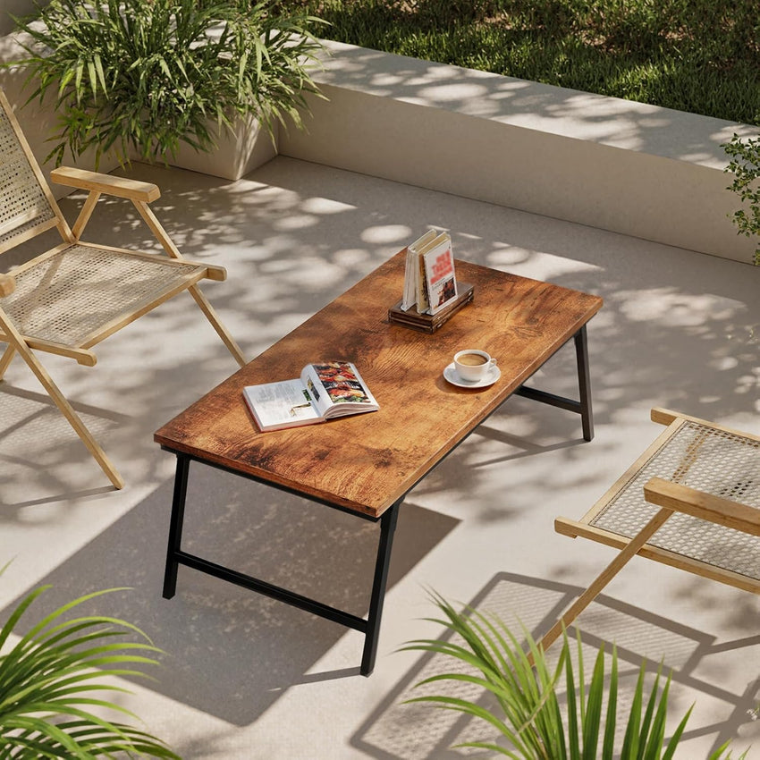 Folding Coffee Table Magnetic Portable No-Installation Wooden 80ÃÂÃÂ40ÃÂÃÂ40cm ÃÂ¢ÃÂÃÂ Rustic Brown