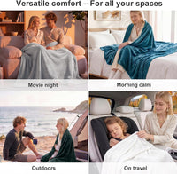 Fleece Blanket King XXL Soft Warm Extra Large Throw Beige 270x230cm
