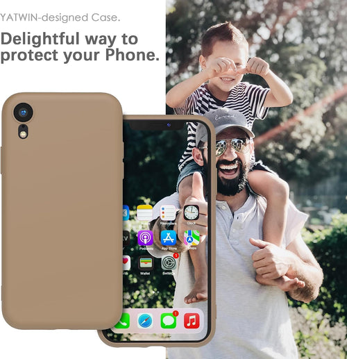 YATWIN Silicone Case for iPhone XR, Soft-Touch, Shockproof, DustProof, Antiskid Full Body Armour Phone Cover for Apple iPhone XR - Milk Tee