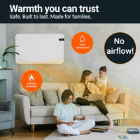 KOnighaus 450 W Smart Dual Infrared Heater Wi-Fi App Control with Remote Control Including Towel Holder Feet and Mounting Material Colour: White